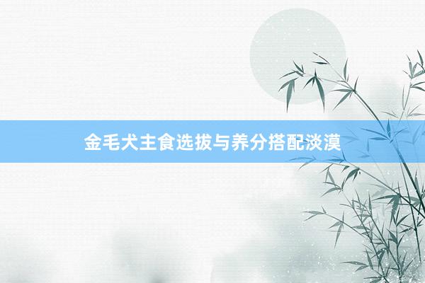 金毛犬主食选拔与养分搭配淡漠